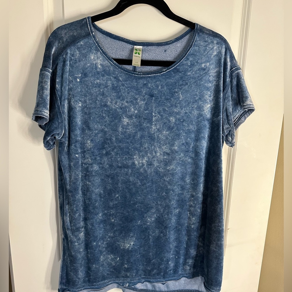 blue textured top